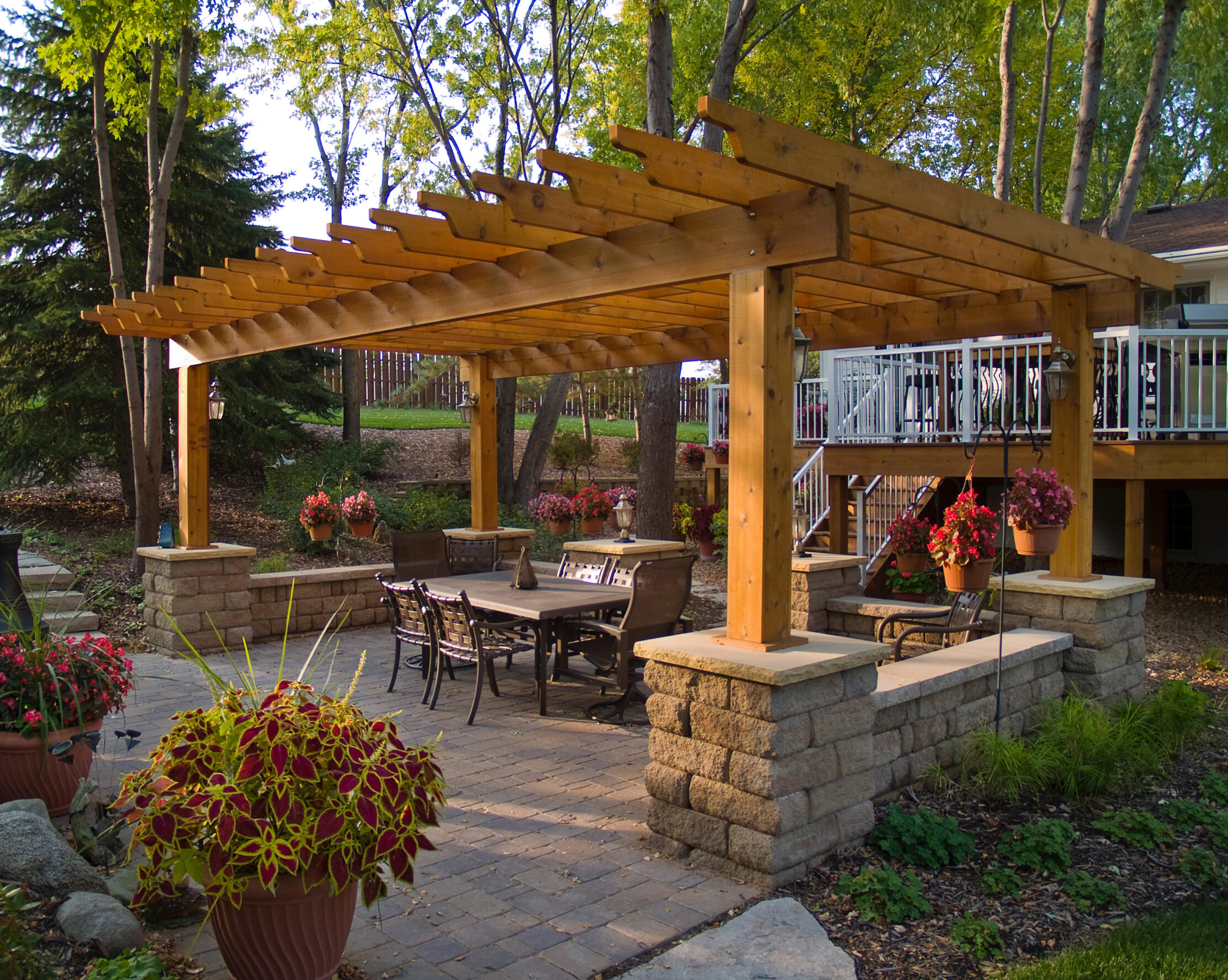 Outdoor pergola designed and built by JBDB.