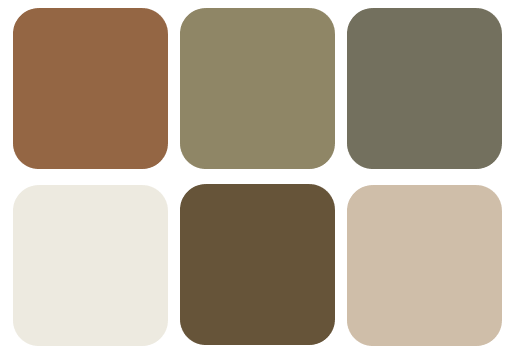 Fall color palette with sage, tans, brown, and off white