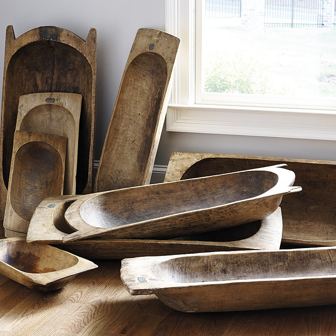 Fall decor with wooden bowls