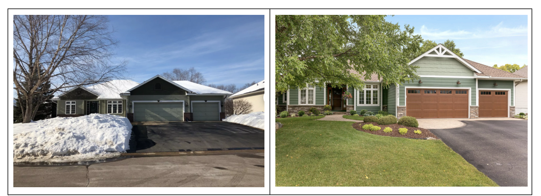 Before and after curb appeal images. 