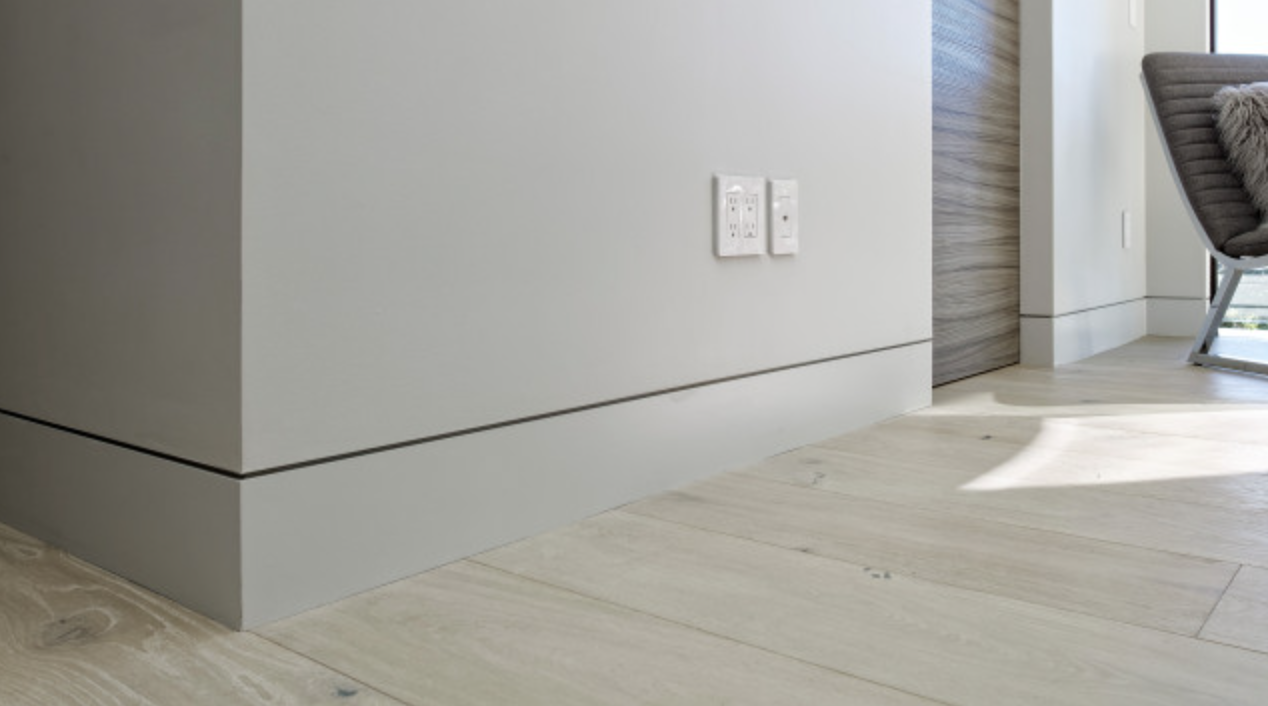 Gray recessed modern baseboards 